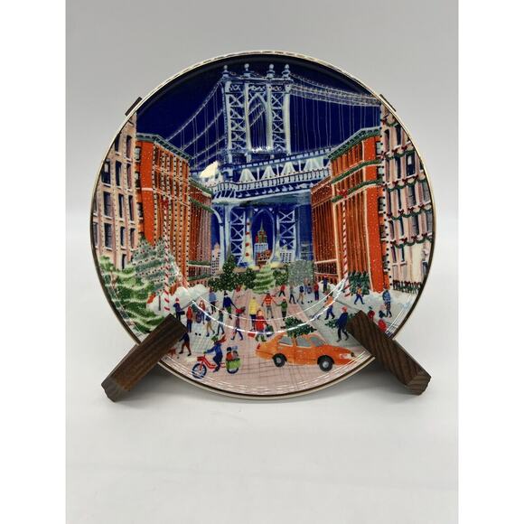 Anthropologie Holiday In The City Dessert Plate New York City Single Plate - Picture 1 of 7